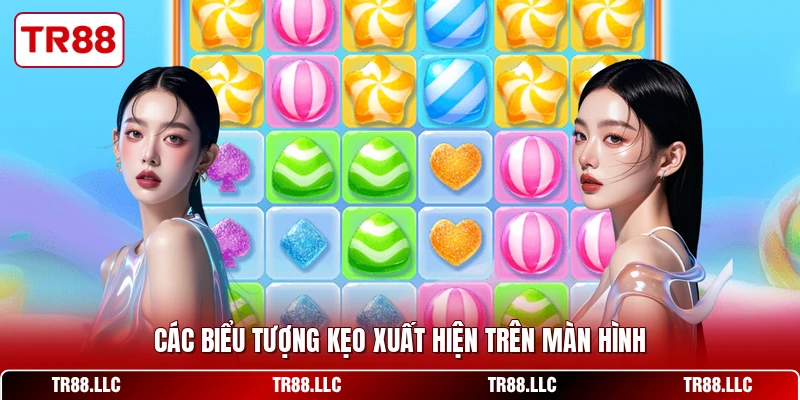 Các biểu tượng kẹo xuất hiện trên màn hình